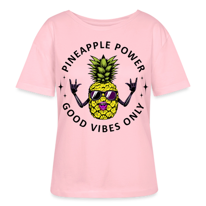 Pineapple Power Design – Rundhals Frauen Bio-T-Shirt - Hellrosa