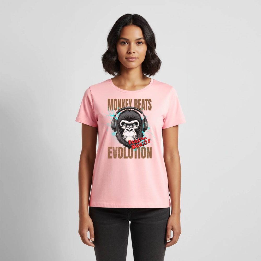 Monkey Beats Design – Frauen Premium T-Shirt - Rosa