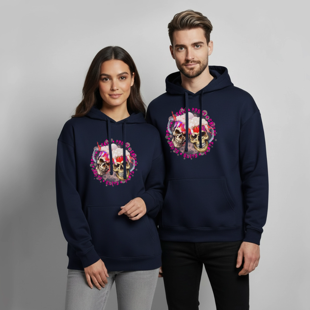 Party Skull Design Pink – Oversized Unisex Hoodie - Navy