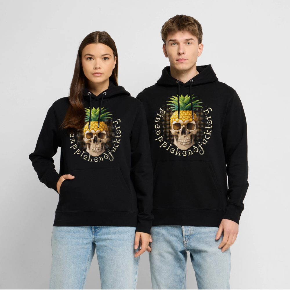 Pineapple Skull Design - Unisex Bio-Hoodie - Schwarz