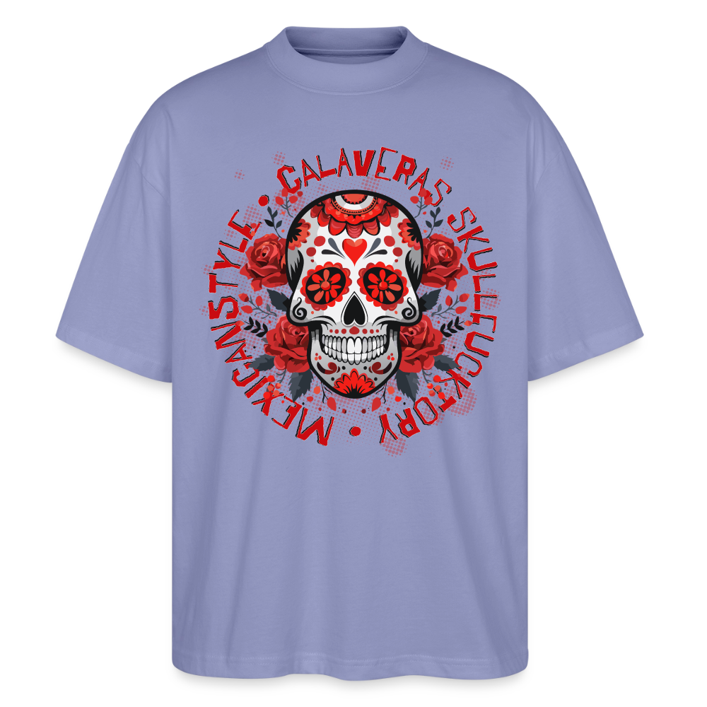 Sugar Skull Rosen Design - Oversized Unisex Bio T-Shirt - Violett