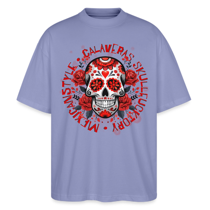 Sugar Skull Rosen Design - Oversized Unisex Bio T-Shirt - Violett