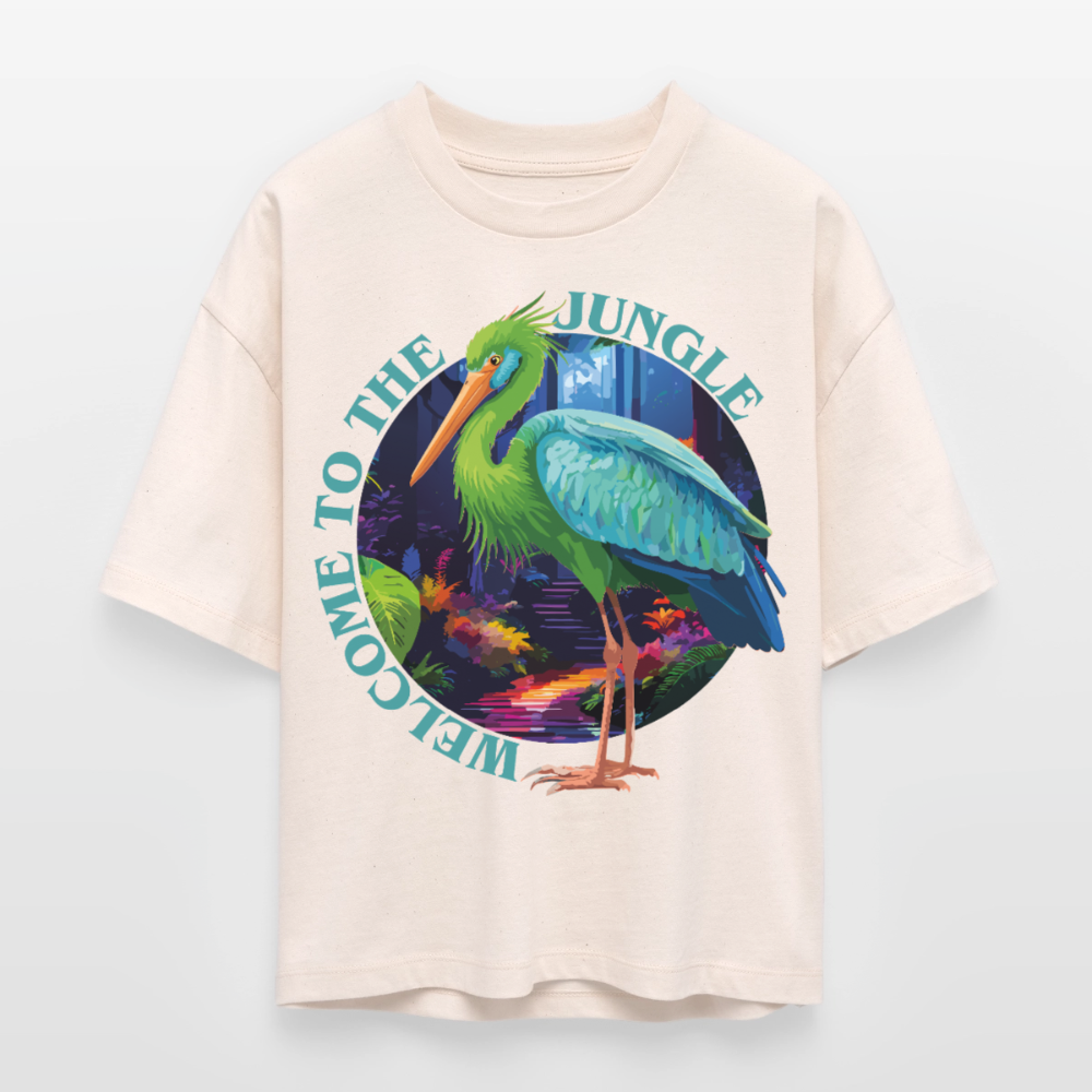Jungle Design – Frauen Boxy Bio-T-Shirt - Natur