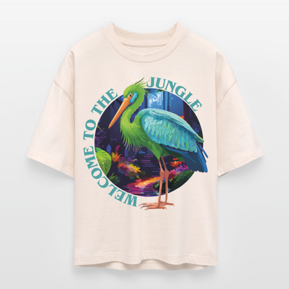Jungle Design – Frauen Boxy Bio-T-Shirt - Natur