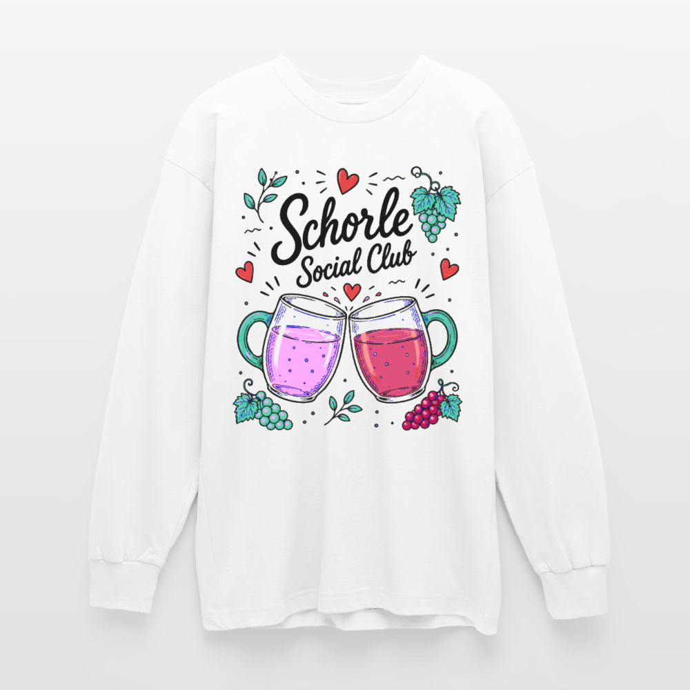 Schorle Social Club – Oversized Langarmshirt - Weiß