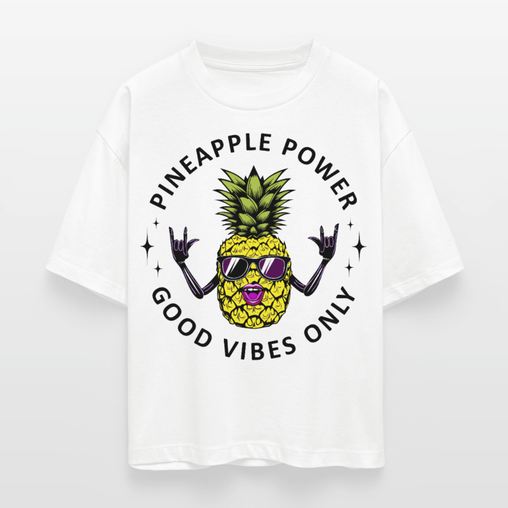 Pineapple Power Design – Frauen Boxy Bio-T-Shirt - Weiß