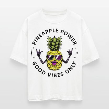 Pineapple Power Design – Frauen Boxy Bio-T-Shirt - Weiß