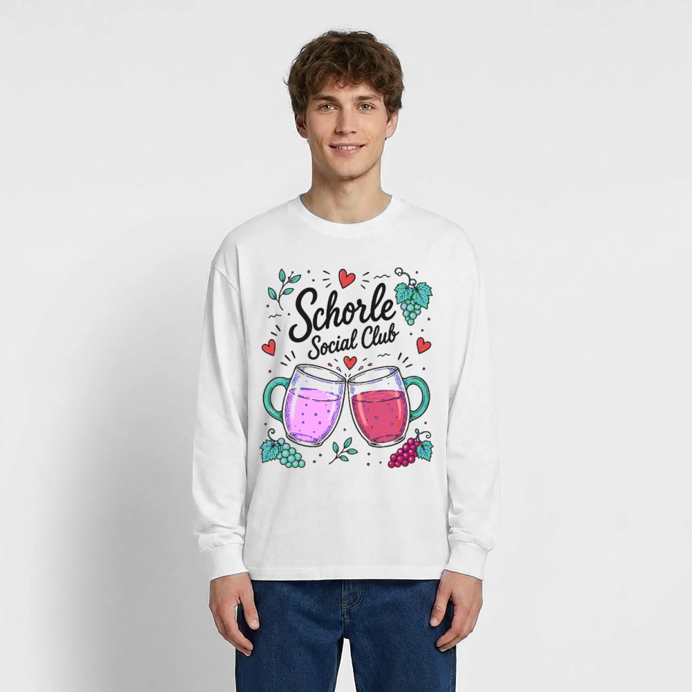 Schorle Social Club – Oversized Langarmshirt - Weiß