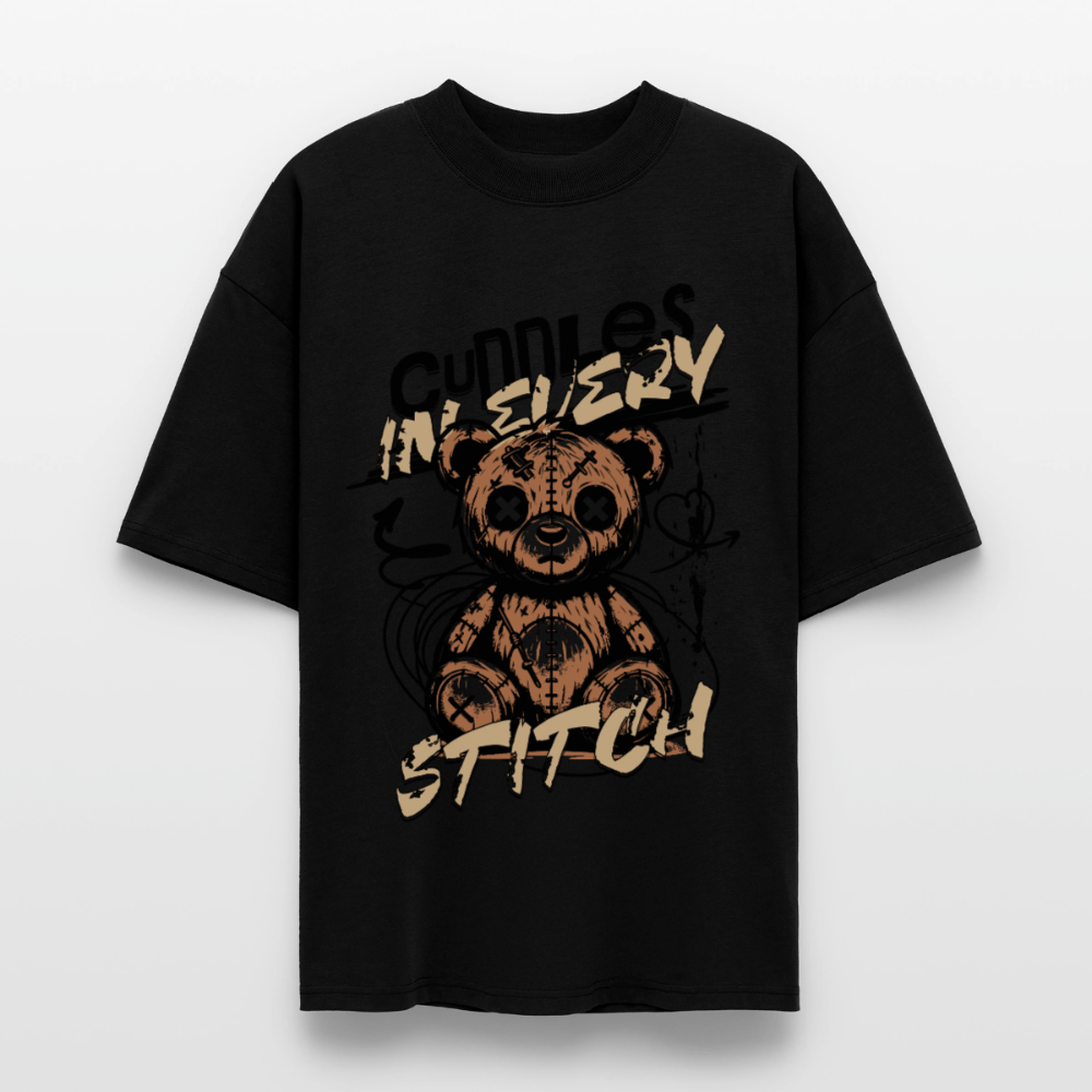 Bear Design – Oversized Unisex Bio T-Shirt - Schwarz