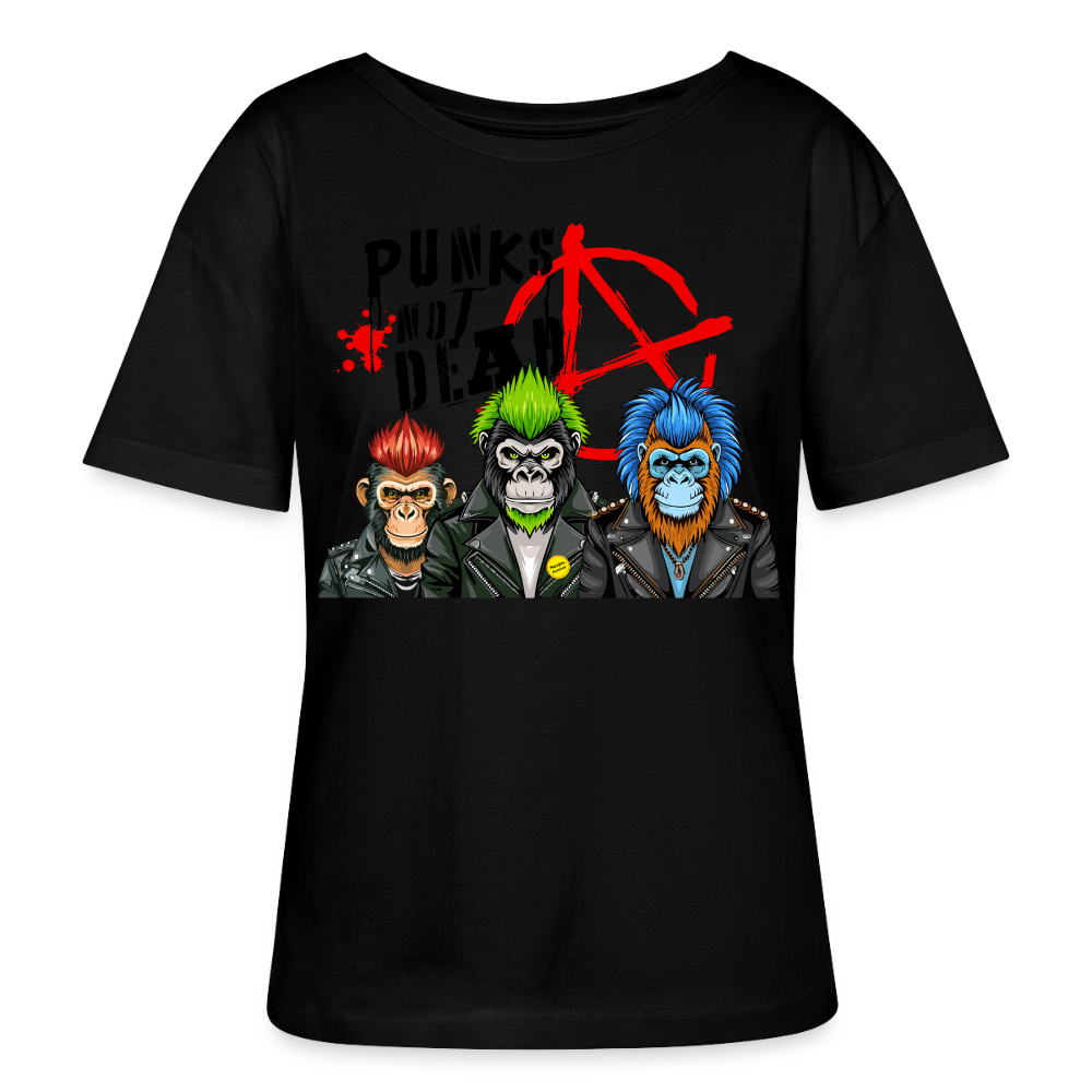Punks Not Dead Design – Rundhals Frauen Bio-T-Shirt - Schwarz