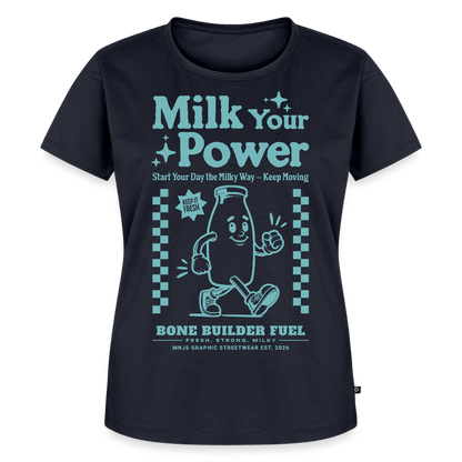 Milk Your Power Design – Frauen Premium T-Shirt - Navy