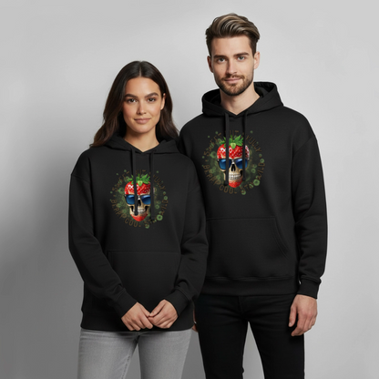 Strawberry Skull Design – Oversized Unisex Hoodie - Schwarz