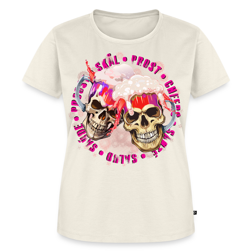 Party Skull Design Pink – Frauen Premium T-Shirt - Naturweiß
