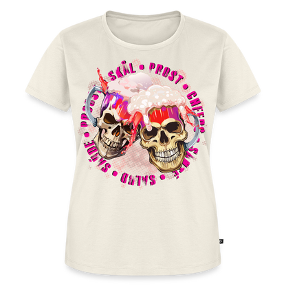 Party Skull Design Pink – Frauen Premium T-Shirt - Naturweiß