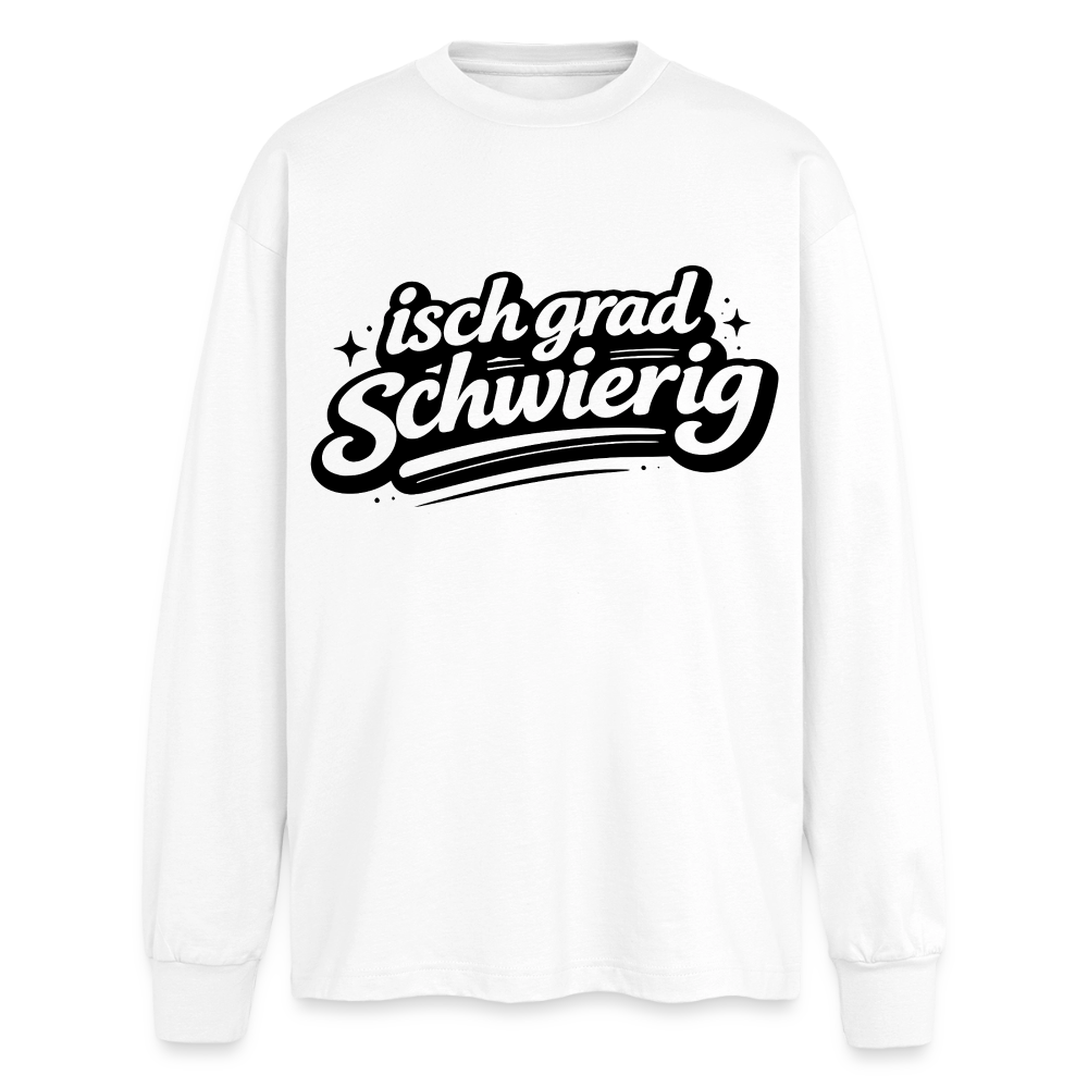 isch grad schwierig Design – Oversized Langarmshirt - Weiß