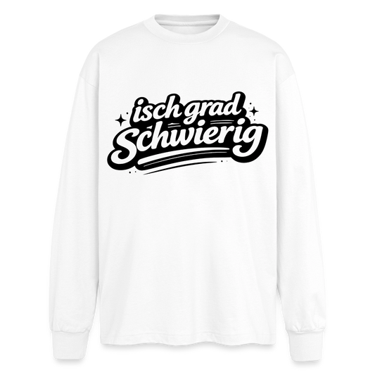 isch grad schwierig Design – Oversized Langarmshirt - Weiß