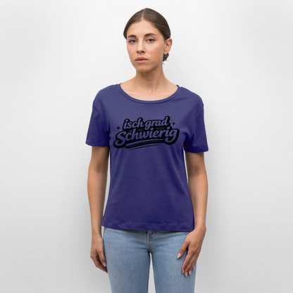 isch grad schwierig Design – Rundhals Frauen Bio-T-Shirt - Dämmerung