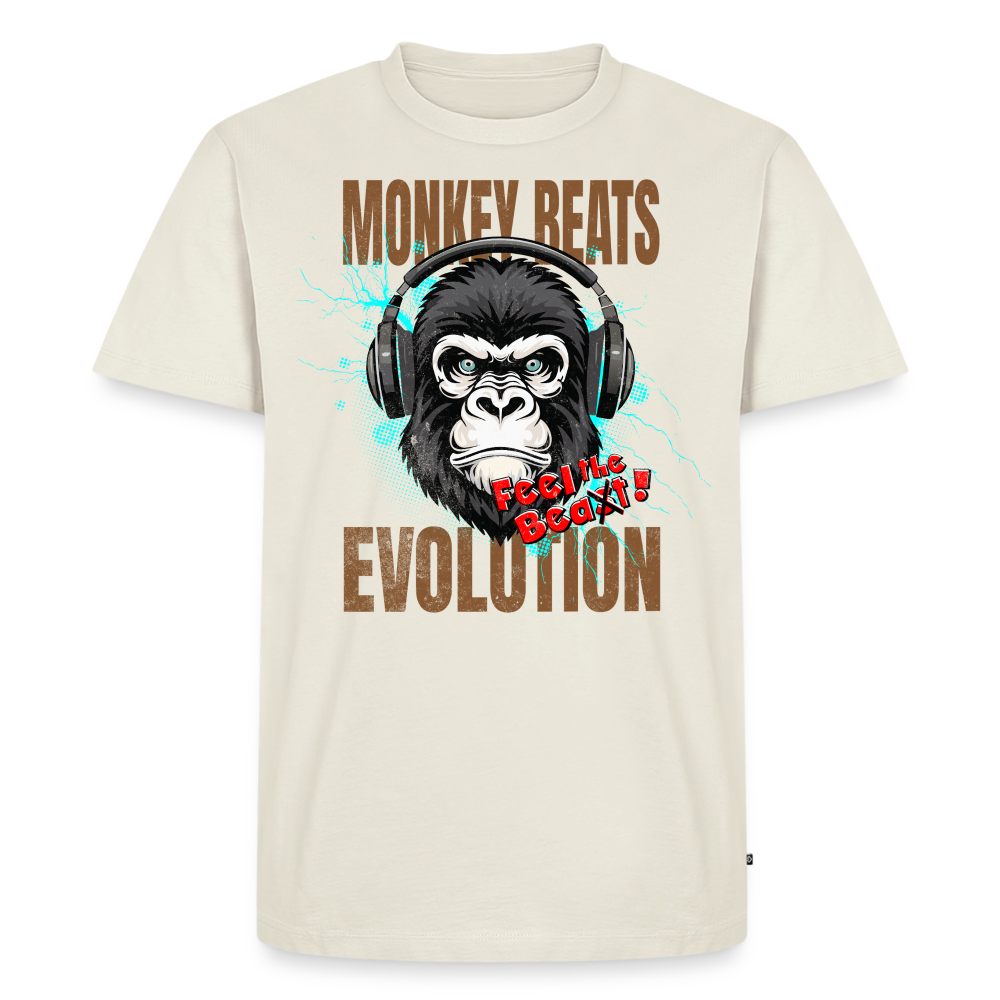 Monkey Beats Design – Männer Premium T-Shirt - Naturweiß