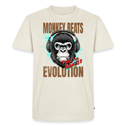 Monkey Beats Design – Männer Premium T-Shirt - Naturweiß
