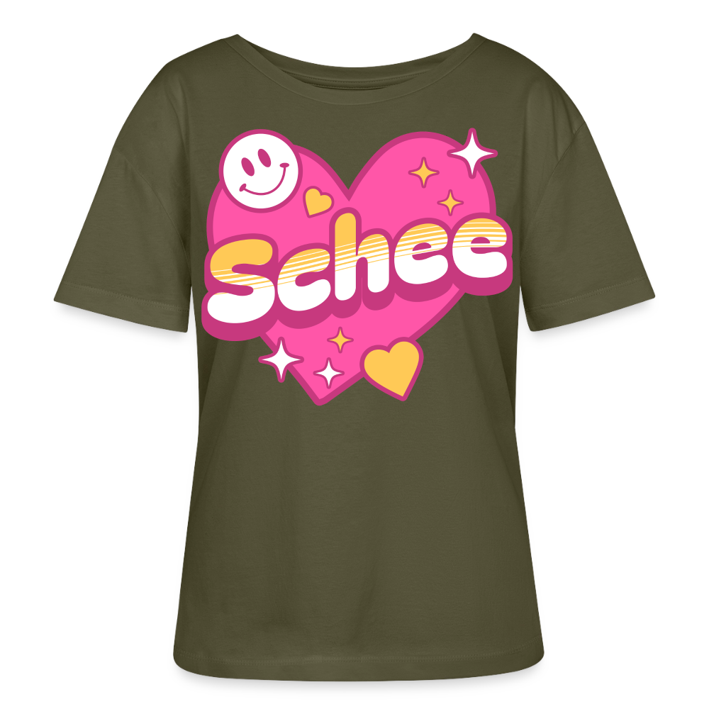 Schnee Design – Rundhals Frauen Bio-T-Shirt - Khaki