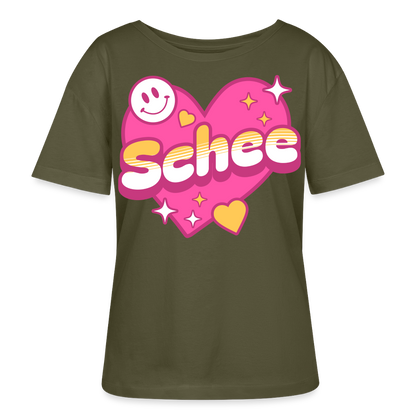 Schnee Design – Rundhals Frauen Bio-T-Shirt - Khaki