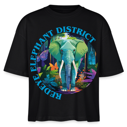 Elephant Design – Frauen Boxy Bio-T-Shirt - Schwarz