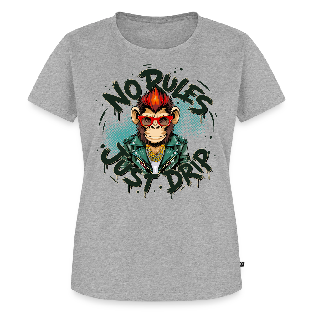 Monkey No Rules Design – Frauen Premium T-Shirt - Grau meliert