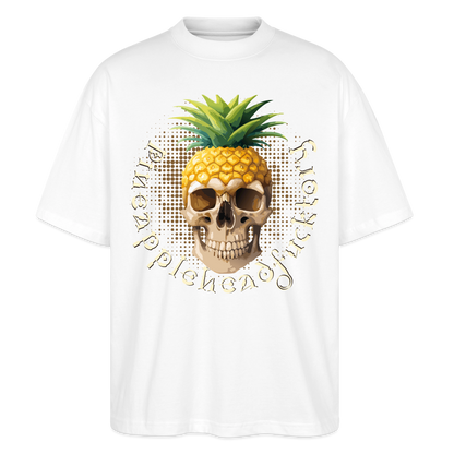 Pineapple Skull Design - Oversized Unisex Bio T-Shirt - Weiß