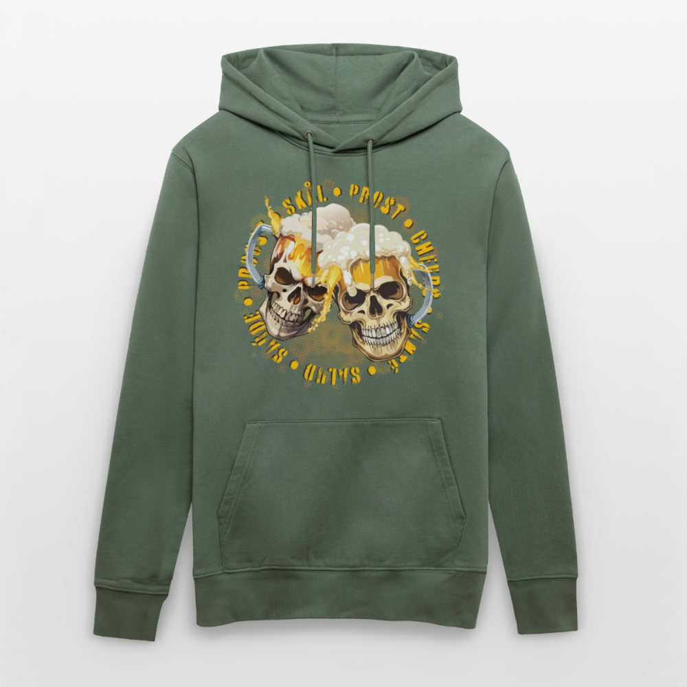 Party Skull Design – Unisex Bio-Hoodie - Tanngrün