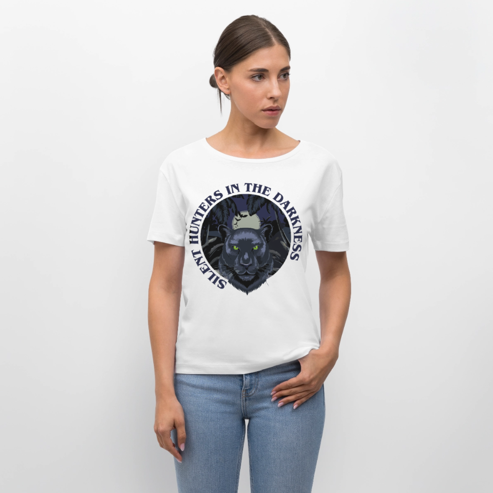 Silent Hunter Design – Rundhals Frauen Bio-T-Shirt - Weiß
