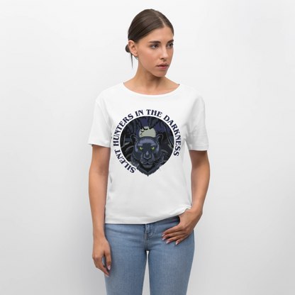Silent Hunter Design – Rundhals Frauen Bio-T-Shirt - Weiß