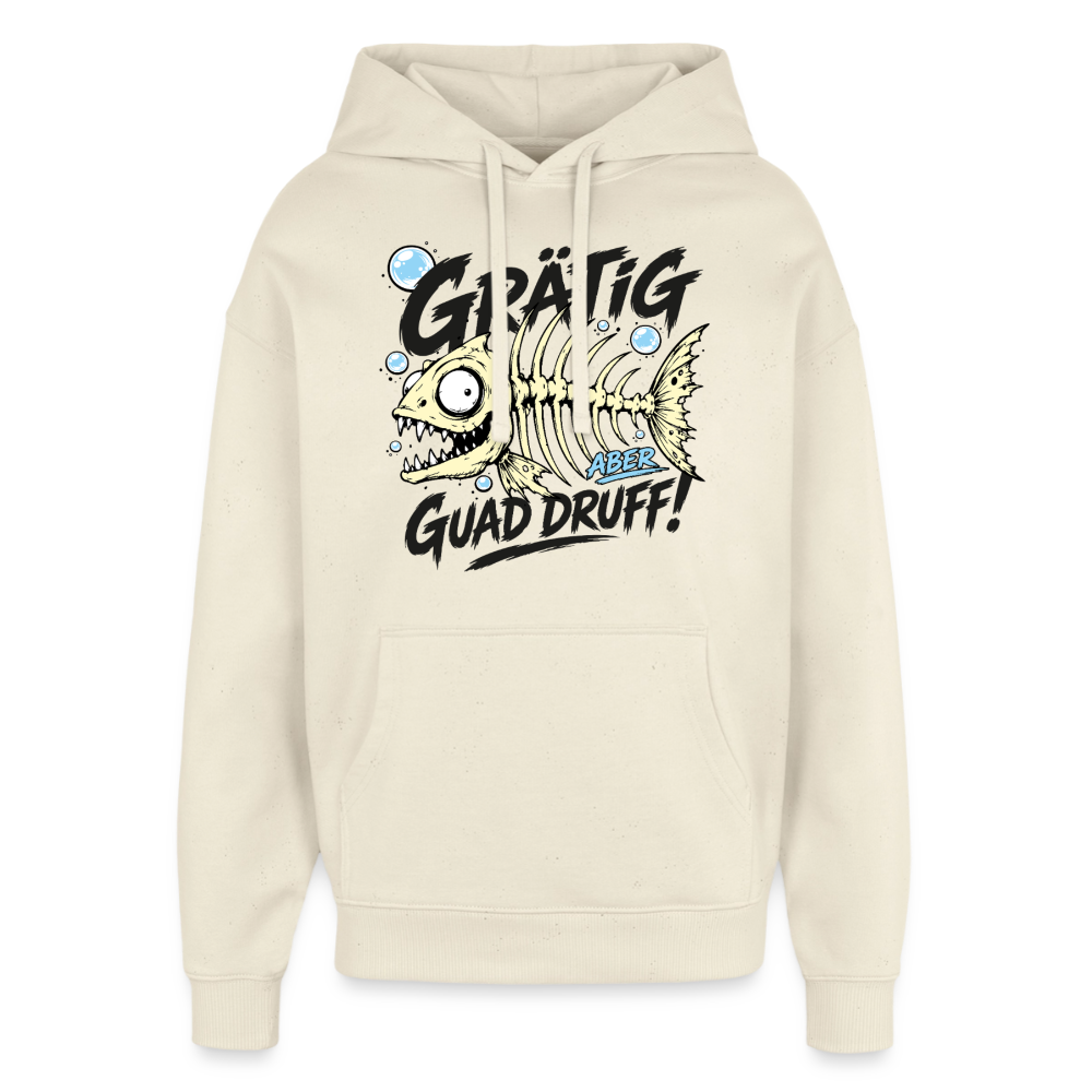 Fischskelett Grätig Design – Oversized Unisex Hoodie - Natur