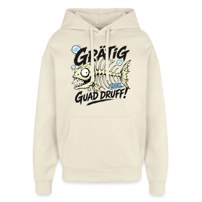 Fischskelett Grätig Design – Oversized Unisex Hoodie - Natur