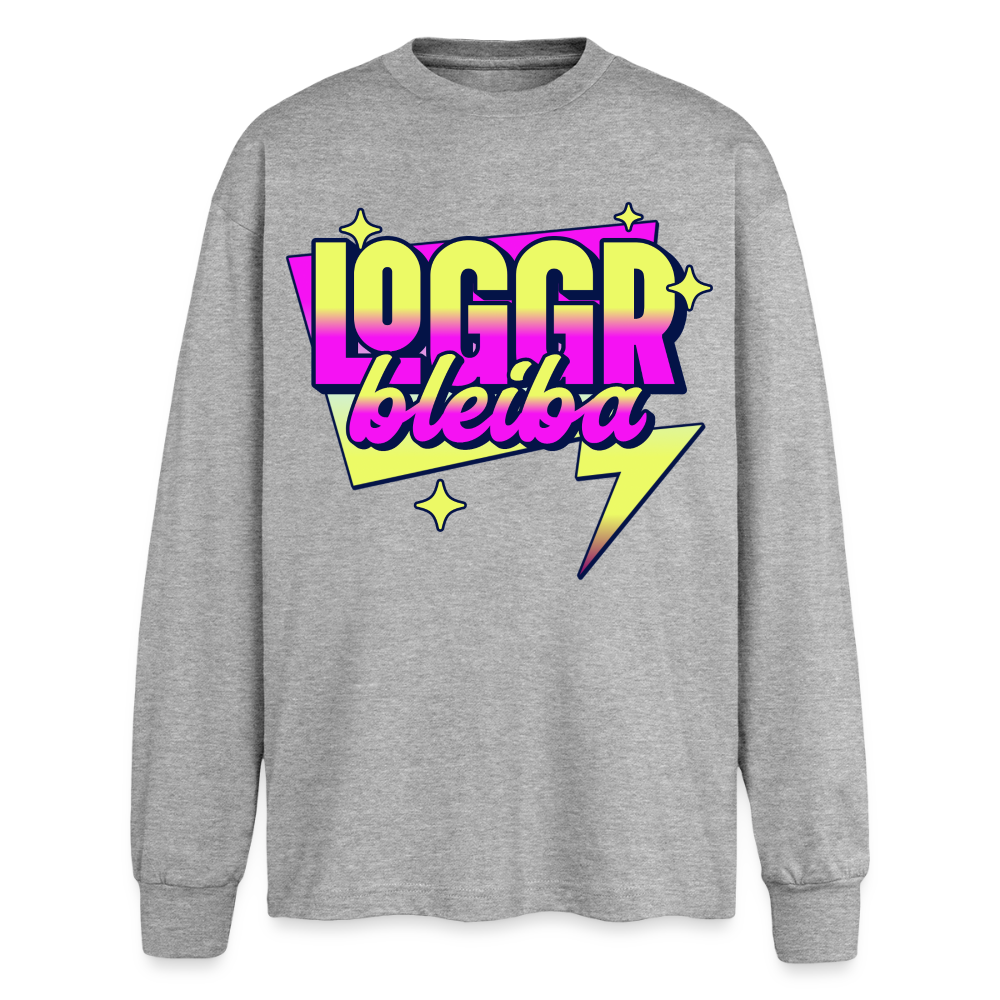 Logger bleibt Design – Oversized Langarmshirt - Grau meliert