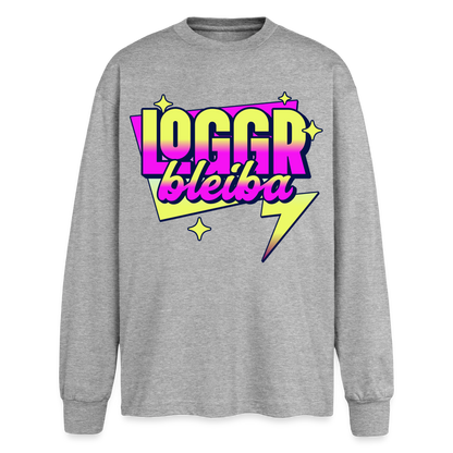 Logger bleibt Design – Oversized Langarmshirt - Grau meliert