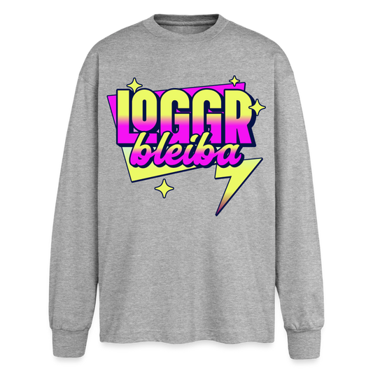 Logger bleibt Design – Oversized Langarmshirt - Grau meliert
