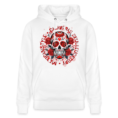 Sugar Skull Rosen Design - Unisex Bio-Hoodie - Weiß