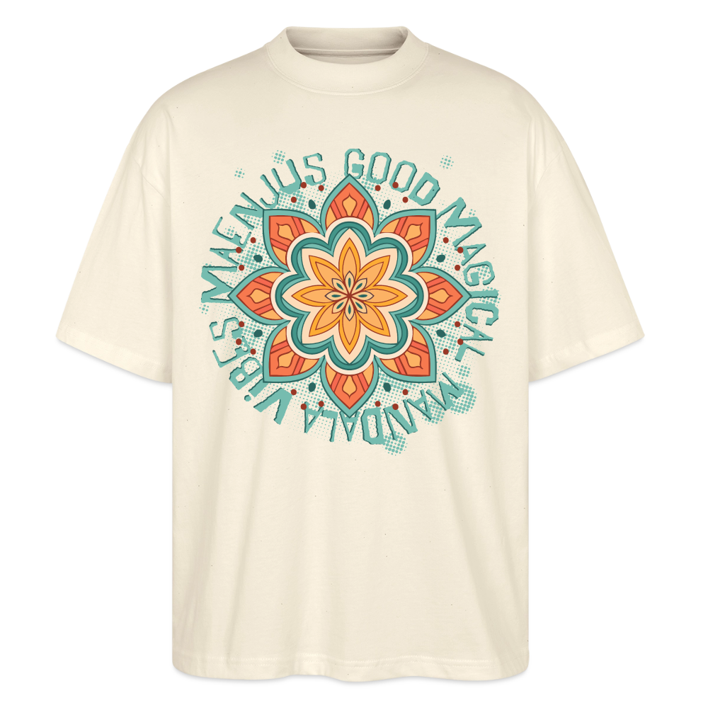 Mandala Türkis Design – Oversized Unisex Bio T-Shirt - Natur