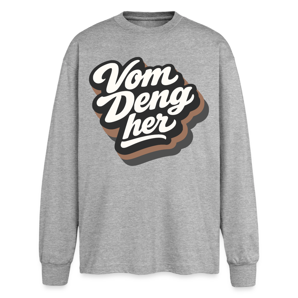 Vom Deng her Design – Oversized Langarmshirt - Grau meliert