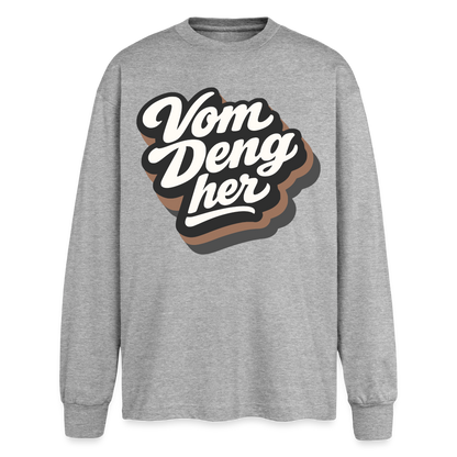 Vom Deng her Design – Oversized Langarmshirt - Grau meliert