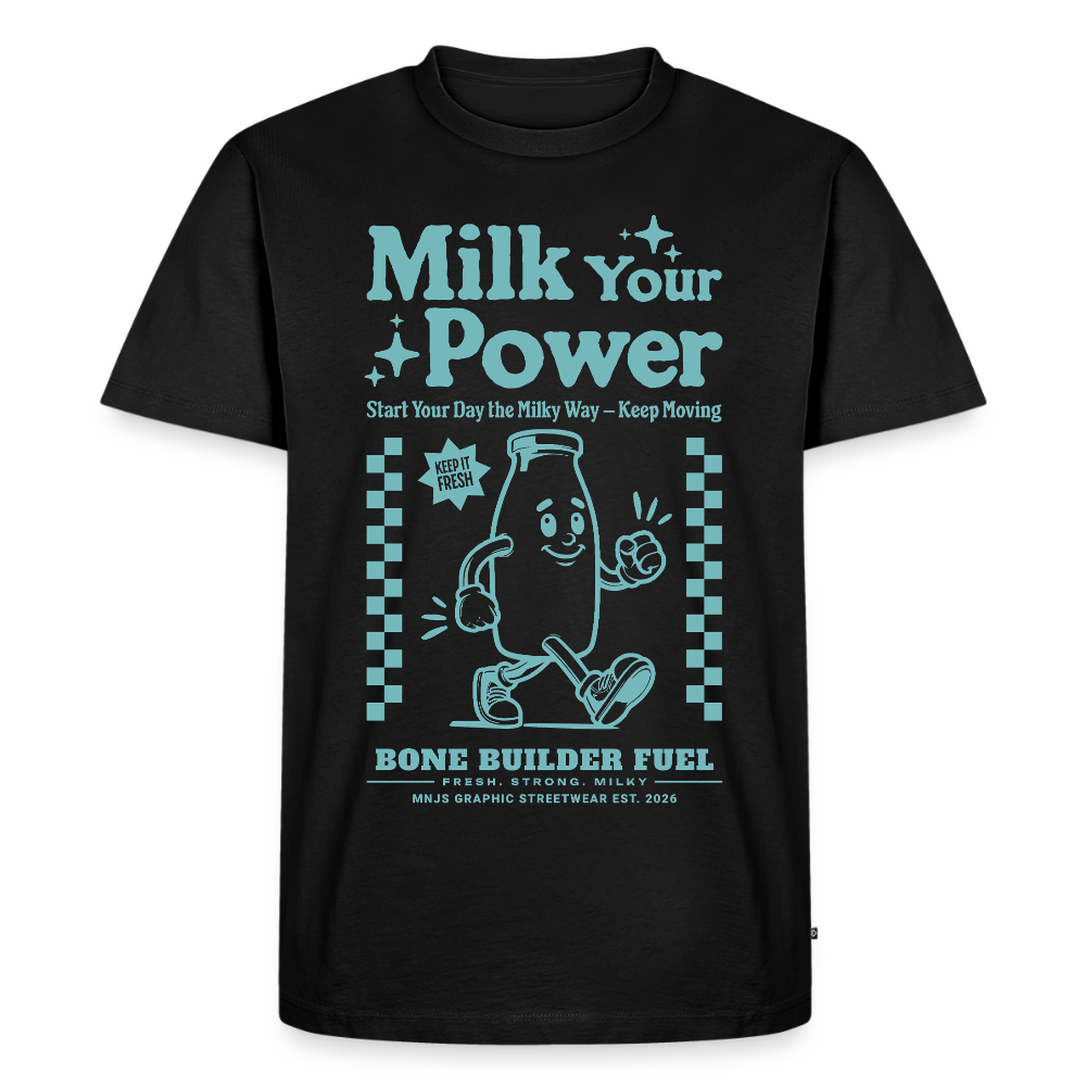 Milk Your Power Design – Männer Premium T-Shirt - Schwarz