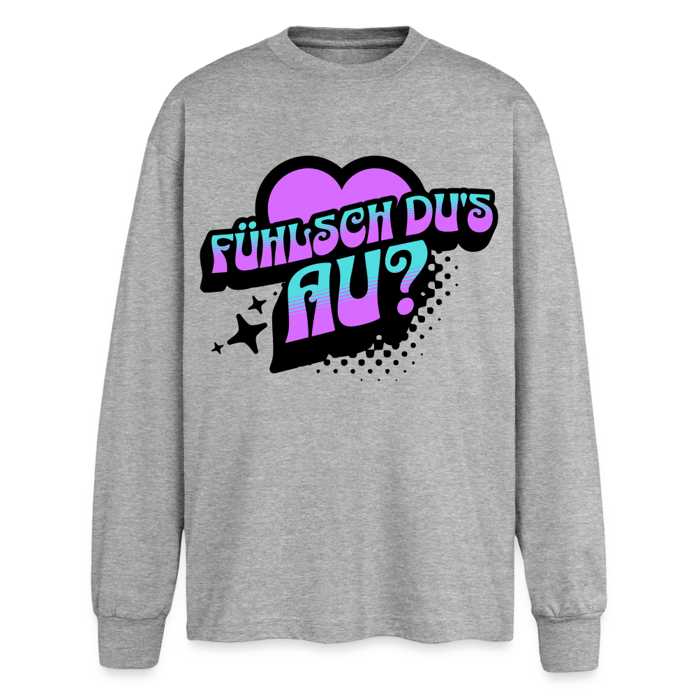 Fühlsch du‘s au Design – Oversized Langarmshirt - Grau meliert