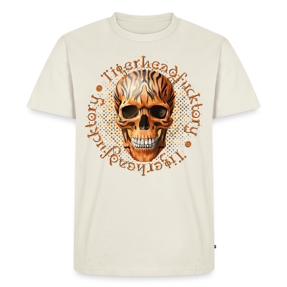 Tiger Skull Design – Männer Premium T-Shirt - Naturweiß