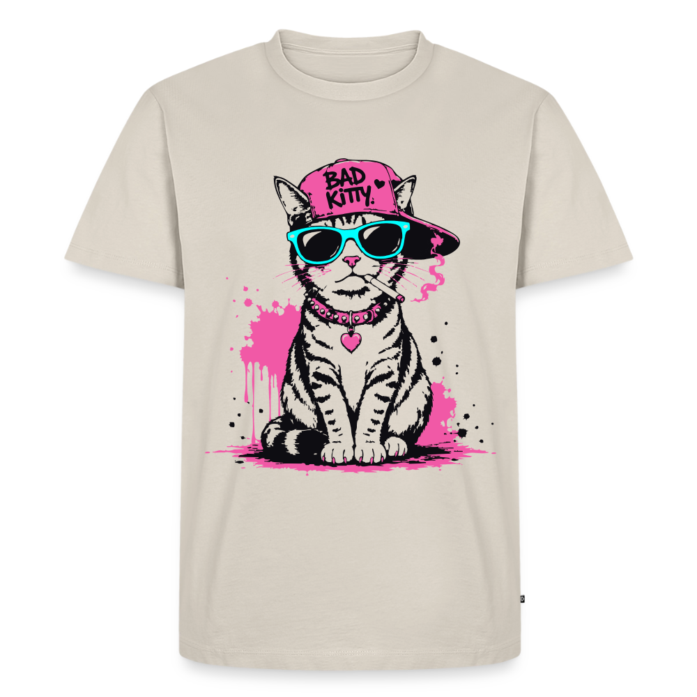 Bad Kitty Design – Männer Premium T-Shirt - Beige