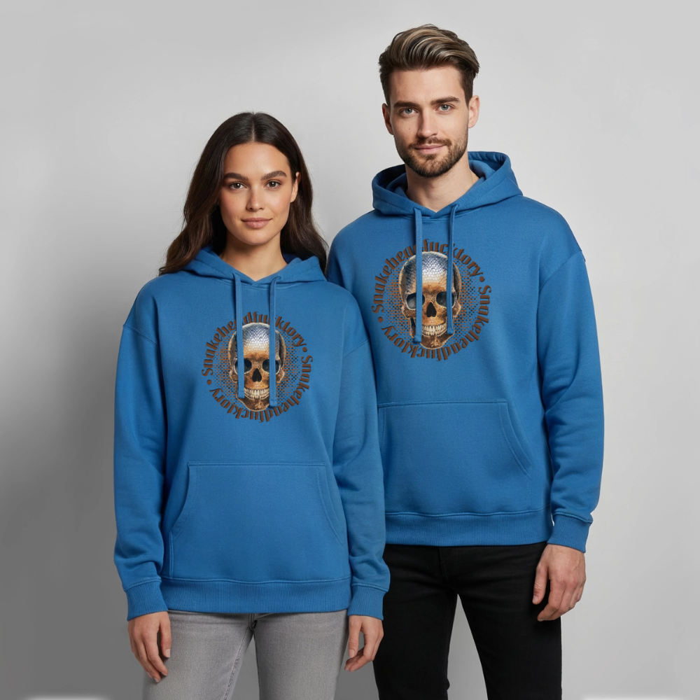 Snake Skull Design – Oversized Unisex Hoodie - Achtsames Blau