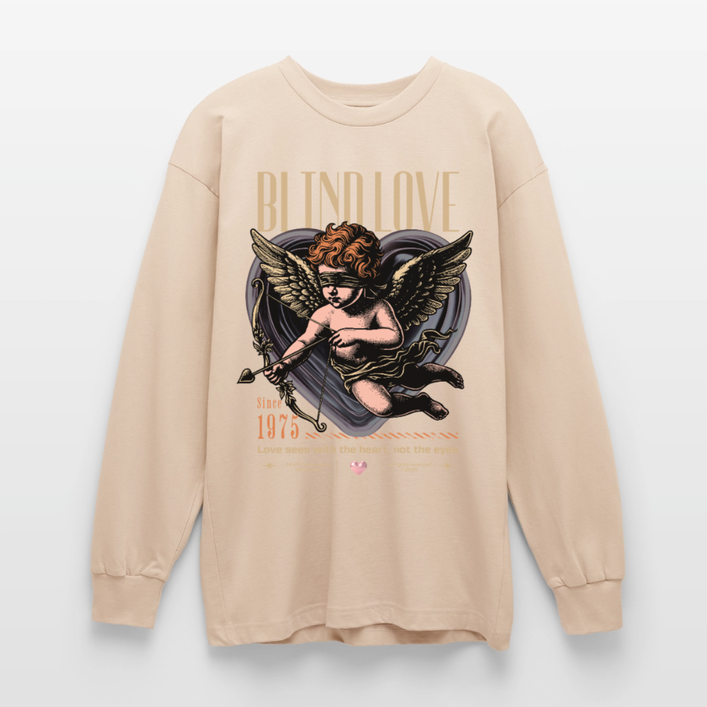Blind Love Design – Oversized Langarmshirt - Sand