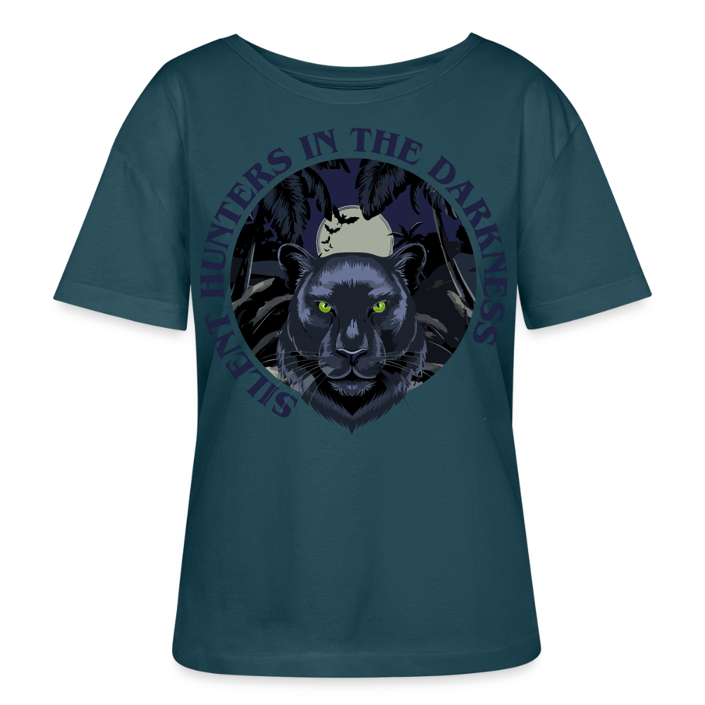 Silent Hunter Design – Rundhals Frauen Bio-T-Shirt - Dunkles Petrol