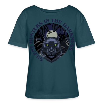 Silent Hunter Design – Rundhals Frauen Bio-T-Shirt - Dunkles Petrol