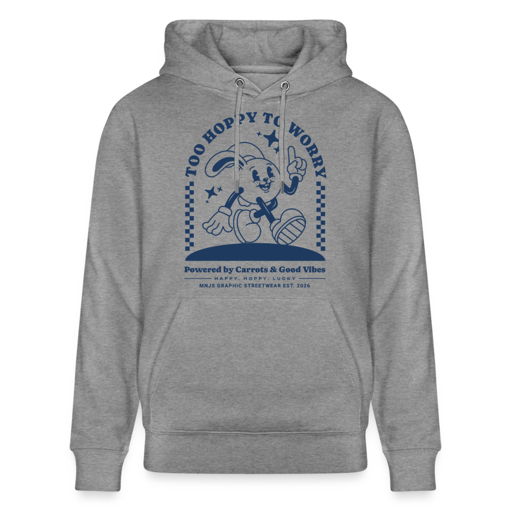 Too Hoppy Too Worry Design – Unisex Bio-Hoodie - Hellgrau marmoriert
