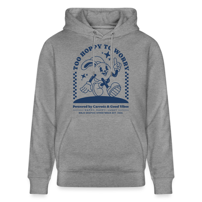 Too Hoppy Too Worry Design – Unisex Bio-Hoodie - Hellgrau marmoriert